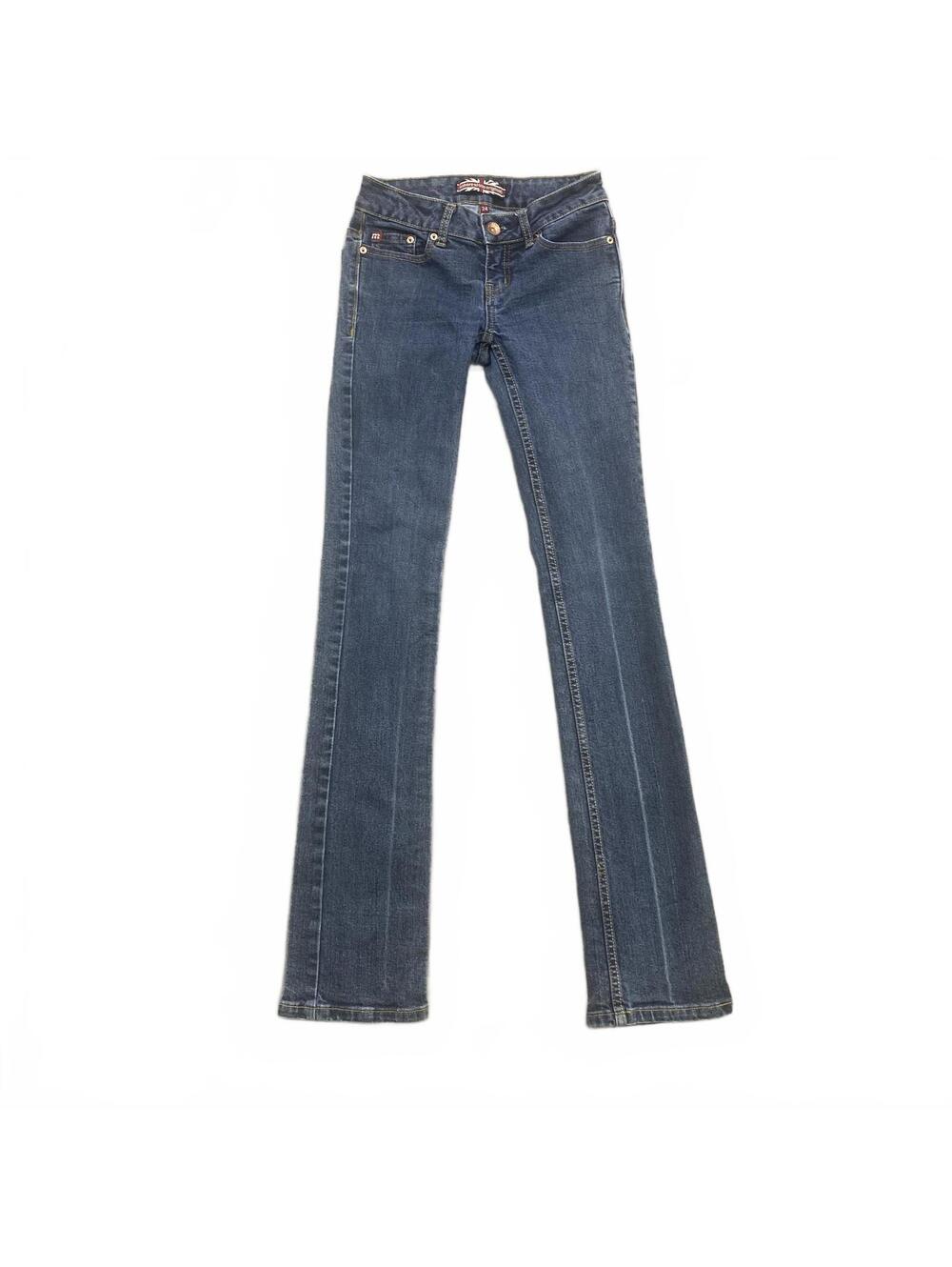 Makers of True Originals Bootcut Jeans Women Sz 24 Mdm Wash Stretch Union Jack